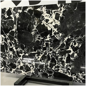 Dalles de <span class=keywords><strong>marbre</strong></span> noir Grand Antique Napoléon à veines blanches de luxe pour comptoirs flottants et revêtements muraux décoratifs - Product Image 6