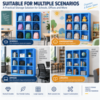 Unité de rangement pour sacs à dos d'étudiants, casier à compartiments ouverts durable pour bibliothèque et centre de formation