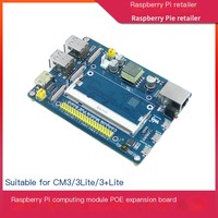 Module informatique Raspberry Pi CM3/3+Lite, carte d'extension POE, carte d'extension externe, boîtier métallique, ventilateur de refroidissement