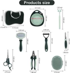 Factory Wholesale Custom Logo Travel 8 in 1 Cat Grooming Products <b>Pet</b> Grooming Kit Dog <b>Brush</b> Set - Product Image 2