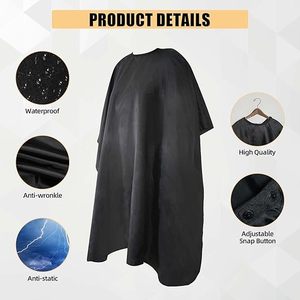 Hot Bán Biểu Tượng Tùy Chỉnh Màu Đen Không Thấm Nước Polyester Cắt Tóc Tạo Kiểu Tóc Cape Với Đàn Hồi Điều Chỉnh Cho Nam Giới Và Phụ Nữ Người Lớn - Product Image 4