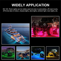 Feux d'ambiance et de fond automobiles, feux arrière 12V LED RGB avec contrôle par application, lumières décoratives pour camion, étanches IP67, 20W