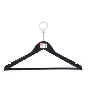 Cintres en <span class=keywords><strong>bois</strong></span> <span class=keywords><strong>antivol</strong></span> de couleur noire pour hôtel avec anneau pour <span class=keywords><strong>cintre</strong></span> de costume - Product Image 2