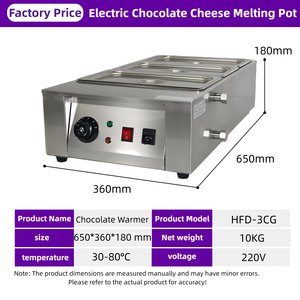 Machine à tempérer le chocolat électrique commerciale, 3 réservoirs, fonteuse de chocolat 220V, nouvelle, haute productivité, facile à utiliser - Product Image 6