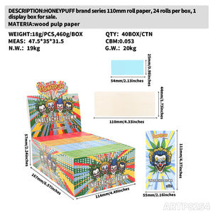110mm King Size Honeypuff Design <b>Rolling</b> Paper with Filter Tips - New Clown Series Color Smoking Accessories - Product Image 4
