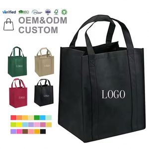 Factory Wholesale Custom Logo Printed Non-Woven Grocery Shopping <b>Bag</b> <b>Reusable</b> Recycled Non Woven Tote <b>Bags</b> With Handle - Product Image 1