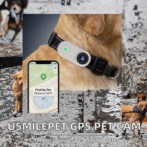USMILEPET Localizzatore <span class=keywords><strong>GPS</strong></span> Impermeabile IP67 per Animali Domestici con Fotocamera, Compatibile con <span class=keywords><strong>Apple</strong></span> Find My e Android Find Hub, Videocamera HD 1080P per Collare di Cani - Product Image 2
