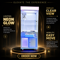 Mesin Permainan Crane Penangkap Hadiah Koin LED Neon Joystick Kristal Mewah untuk Pusat Hiburan Keluarga