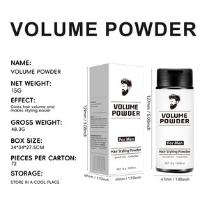 Polvo Voluminizador para Cabello de Hombre, Mate, Natural, de Larga Duración, Control de Grasa, 15g, Apto para Cabello Fino - Product Image 2