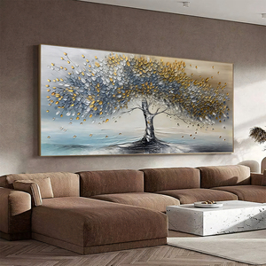 Árbol <span class=keywords><strong>DE</strong></span> <span class=keywords><strong>LA</strong></span> <span class=keywords><strong>VIDA</strong></span> pintura al óleo sobre lienzo grande abstracto texturizado <span class=keywords><strong>azul</strong></span> gris flor árbol pared arte personalizado moderno Decoración Para sala <span class=keywords><strong>de</strong></span> estar - Product Image 3