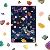 Calendario de Adviento Navideño de 24 Días al por Mayor, Caja Misteriosa con Especímenes de Cristales Minerales Naturales, Juguete Educativo STEM, Regalo para Niños