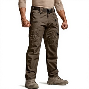 Men's Tactical Cargo Pants Multiple <b>Pockets</b> Canvas Material Quick Dry Workwear Style Mid Waist Zipper Fly Autumn Outdoor <b>Trouser</b> - Product Image 1