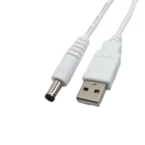 Cáp USB Đực PVC Màu Trắng Chất Lượng Cao Sang Cáp Nguồn DC 5.5X2.1MM