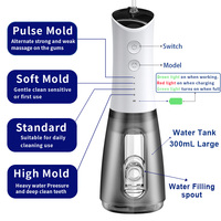 Hydropulseur électrique domestique sans fil avec 4 niveaux de pression IPX7 étanche soins dentaires portables pour