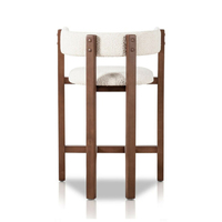 Chaise de bar moderne en bouclette, chaise de comptoir rembourrée de luxe, vente en gros pour usage commercial.