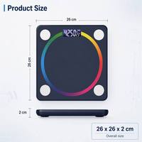 Balance connectée portable rechargeable pour la composition corporelle avec écran LCD en verre, idéale pour la maison, vente en gros transfrontalière ADL-26