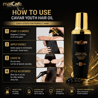 Maxcare 100ml Serum Rambut Esens Kaviar, Pelembut Halus, Nutrisi Mendalam, Perawatan Anti Frizz untuk Rambut Kering dan Rusak