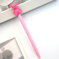 Stylo bille en métal avec pendentif ours personnalisé, couleur bonbon, stylo bille fantaisie pour enfants, cadeau de papeterie