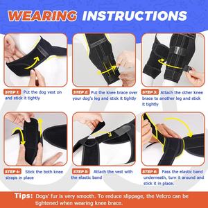 ठोस पैटर्न पर्यावरण के अनुकूल डाइविंग सामग्री पालतू घुटने के ब्रेस शीतकालीन सुरक्षात्मक कुत्ते पट्टी हिंड पैर की चोट रिकवरी पोस्टऑपरेटिव - Product Image 4