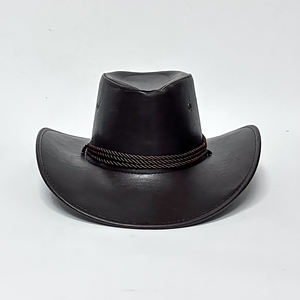 <span class=keywords><strong>Gorra</strong></span> <span class=keywords><strong>de</strong></span> Ciclismo <span class=keywords><strong>de</strong></span> Ala Ancha para Hombre, Estilo Americano Occidental, Material <span class=keywords><strong>de</strong></span> Cuero PU, Ideal para Actividades al Aire Libre y Equitación - Product Image 3