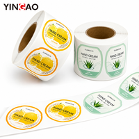 Ensemble d'étiquettes personnalisées pour soins de la peau, découpées à l'emporte-pièce, motifs Rose, Aloès, Citron, pour tubes de crème pour les mains, flacons et pots cosmétiques, impression de logo de marque