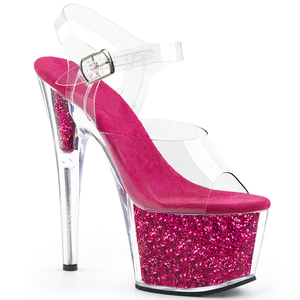 Sandali con Tacco <span class=keywords><strong>a</strong></span> <span class=keywords><strong>Spillo</strong></span> 17cm, Scarpe da Pole Dance Glitterate, Piattaforma Scintillante con Cristalli Trasparenti, <span class=keywords><strong>Sexy</strong></span> per Nightclub, Moda, Feste e Palcoscenico - Product Image 6