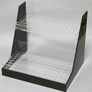 Countertop <span class=keywords><strong>Acrylic</strong></span> Son môi tổ chức đứng lucite bán lẻ trang điểm 2 tầng lưu trữ mỹ phẩm hiển thị - Product Image 1