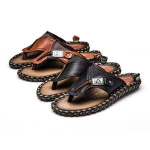 Yaz yeni moda erkekler sandalet terlik rahat deri sandalet büyük boy nefes ayakkabı rahat erkekler flip-flop - Product Image 6