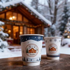 12oz 16oz Double Wall <strong>Paper</strong> <strong>Cup</strong> Disposable <strong>Paper</strong> Coffee <strong>Cup</strong> With Lids Winter Hot Beverage Drink <strong>Paper</strong> <strong>Cups</strong> for <strong>Christmas</strong> Party - Product Image 3