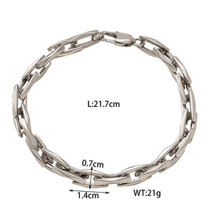 Pulsera de Cadena Universal Hecha a Mano Estilo Punk Simple, Brazalete de Acero Inoxidable, Joyería de Moda para Mujeres y Hombres, Venta al por Mayor - Product Image 5