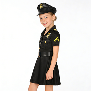 Costume de Police pour Enfants, Tenue de Cosplay de Police pour Filles, Vêtements de Cosplay pour Enfants, Déguisement de Fête d'Halloween - Product Image 2
