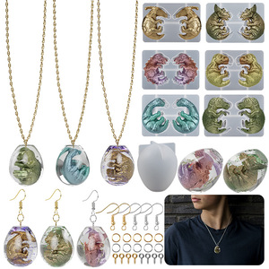 Colgante Epoxi Dinosaurio Bebé Integrado Estrella Bola Colgante Pendientes Molde de Silicona - Product Image 3