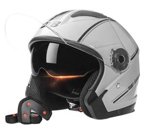 Casque de <span class=keywords><strong>moto</strong></span> certifié ECE - Casque de vélo électrique à double visière pour adultes, toutes saisons - Product Image 2