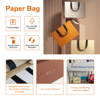 Bolsa de Papel para Compras con Logotipo Personalizado, Papel Grueso, Estampado en Dorado, Asa de Cinta de Grosgrain, Reforzada, para Regalos y Boutiques