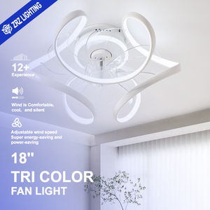 Thời trang đơn giản dòng Shaped 18 "5 Blades DC động cơ quạt trần ánh sáng cho phòng khách & phòng ngủ với điều khiển từ xa - Product Image 1