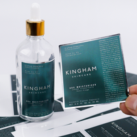 Papier d'étiquette ronde en vinyle transparent personnalisé feuille d'or autocollant adhésif pour parfum, cosmétiques et bouteilles cosmétiques