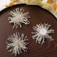 En gros, Clips de chaussures floraux perlés faits main, Breloques florales pour chaussures, Accessoires de décoration pour chaussures en tissu, Autocollants Feux d'artifice, Boucles DIY