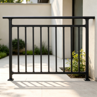 Balustrade extérieure résidentielle en métal, garde-corps en tube d'aluminium à double barre supérieure de couleur personnalisée pour patio et balcon