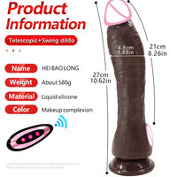 Dildo télescopique réaliste XXL, sans fil, télécommande, vibrations multi-vitesses, chauffage, point G, anal, pour femmes, rechargeable par USB