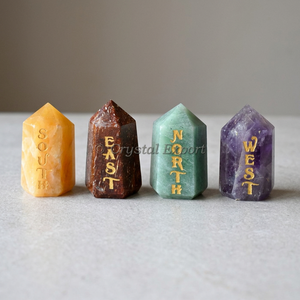 Cristal de Feng Shui de Forma Libre con Grabado de Tema de Amor y Puntos de Sanación con Direcciones del Sur, Suroeste, Noreste y Noreste para Decoración del Hogar - Product Image 3