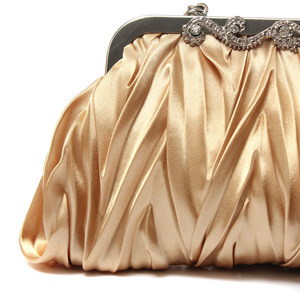 Women Satin Crystal <b>Clutch</b> Party <b>Wedding</b> Purse Soft Evening Bag Bridal Handbag - Product Image 2