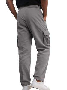 Bán Buôn Tùy Chỉnh Phòng Tập Thể Dục Tập Thể Dục Jogger Quần Cho Nam Giới Rắn Satin 2-Mảnh Quần Short Thiết Lập Dài Đầy Đủ-Chiều Dài Túi Bên Cho Mùa Thu - Product Image 3