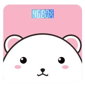 Mini balance électronique de dessin animé pour usage domestique, fonction de mesure de la graisse corporelle mignonne pour les petits adultes et les dortoirs de filles - Product Image 2