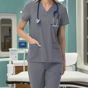 Scrub gigi lengan pendek wanita Set kustom seragam kerja kedokteran gigi scrub Perawatan dibuat isolasi bedah spandeks - Product Image 1