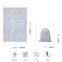 Wholesale 100% Cotton Turkish Beach Towel Oversized Hammam Peshtemal Towel Quick Dry Lightweight Fouta Sarong Thin Blanket