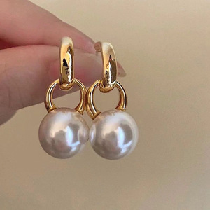 22082DIY Accessoires en perles Argent 925 Boucles d'oreilles pendantes avec perles rondes de 9-13 mm Plateau vide Bijoux en argent tendance - Product Image 2