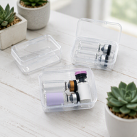 Mini boîte de rangement transparente en plastique avec 2 ou 3 compartiments pour flacons en verre de 3 ml, organisateur de rangement avec couvercle protecteur
