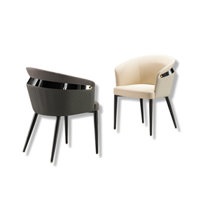 Silla Lu para comedor Hotel Silla moderna y cómoda de cuero de hierro - Product Image 2