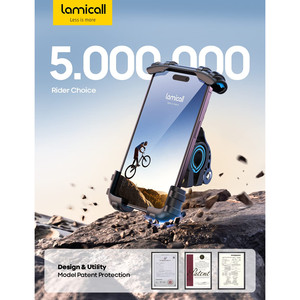 Supporto per Telefono da Bici Lamicall, Montaggio Sicuro sul Manubrio della Moto - Product Image 2