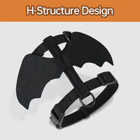 Harnais pour animaux de compagnie avec laisse, motif ailes de chauve-souris pour Halloween, en polyester réglable pour chats et chiens de petite et moyenne taille, faible MOQ, vente en gros d'usine